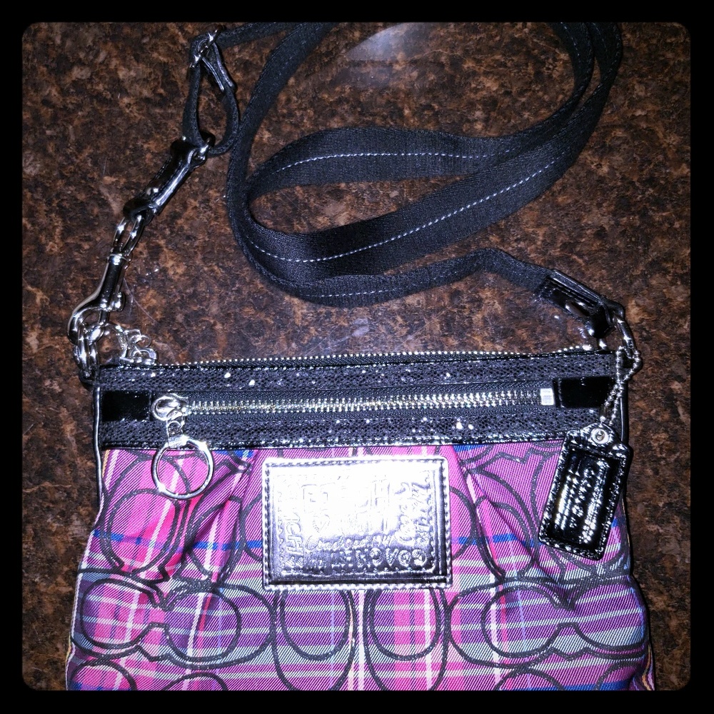 Coach Poppy Plaid Crossbody Purse NEW